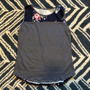 Floral striped tank- size small